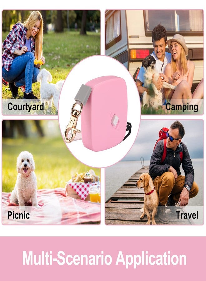 CUGBCUG Retractable Dog Leash for Small Dogs Cats up to 11lbs with 6.5ft Anti-Pull Strong Nylon Tape, Hands Free, Mini and Portable Walking Leash with Wrist Strap, One-Hand Brake, Pink Square - Image 4